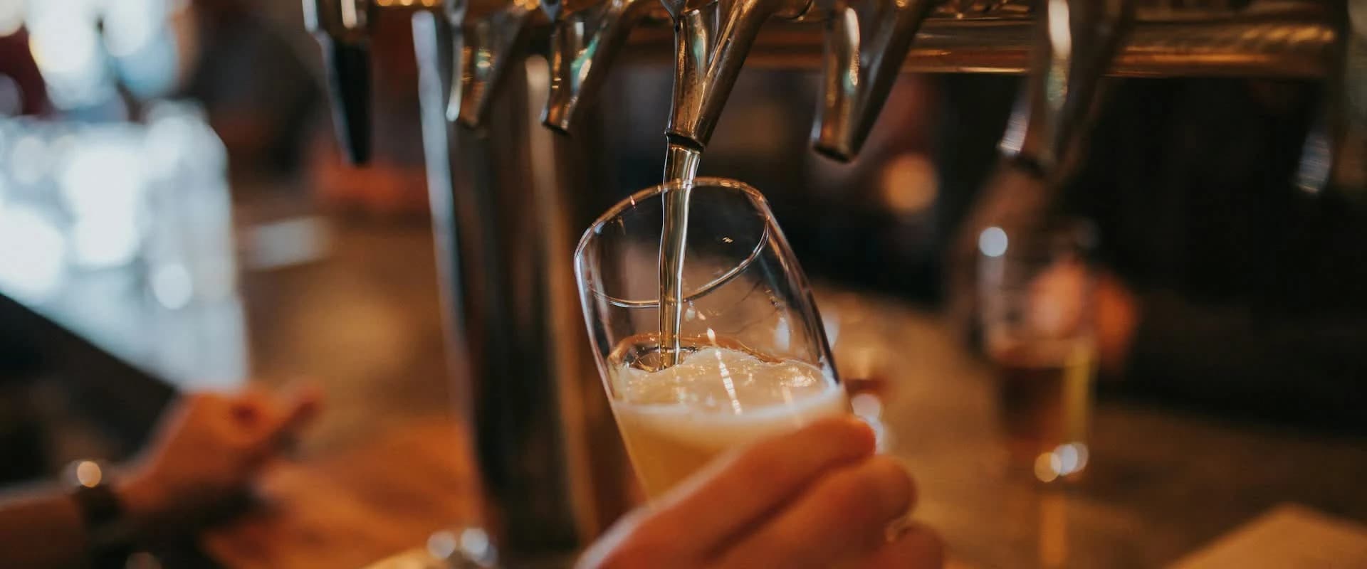 Beer being poured from tap